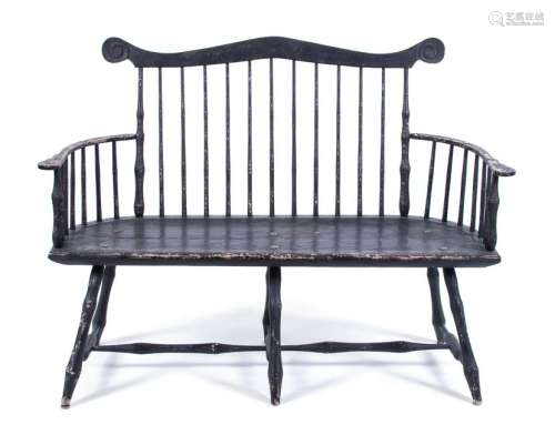 Am American Painted Windsor BenchÂ  Height 39 1/4 x