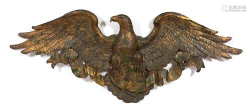 An American Composite Gilt Painted Wall Hanging of a