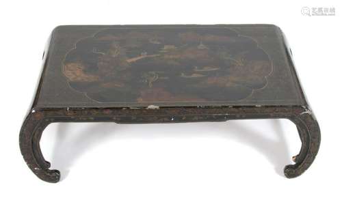 A Chinese Export Gilt-Decorated Black Lacquer Low Table