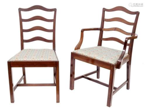 A Set of 14 Mahogany Ladder Back Dining Chairs Height