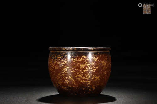 BRONZE 'WENFANG' VESSEL WITH GOLD SPRINKLE