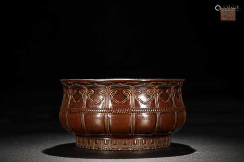 BRONZE LOTUS CARVING CENSER