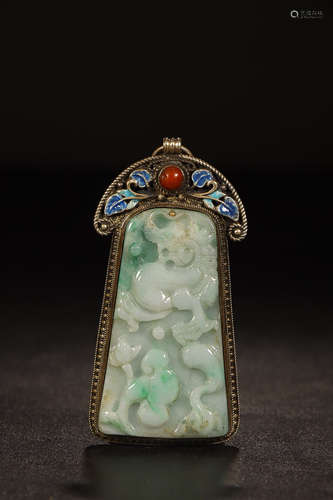 SILVER BLUING JADEITE PENDANT