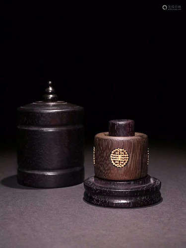 CHENXIANG WOOD GILT SILVER BANZHI SET