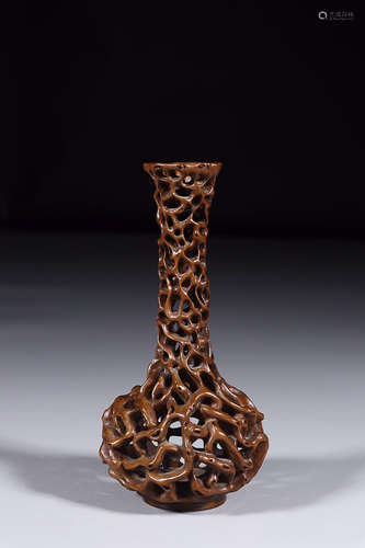 HUANGYANG WOOD HOLLOW VASE