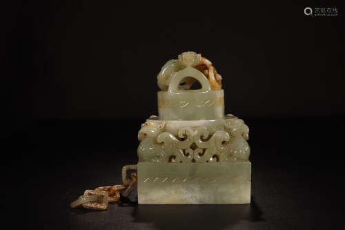 HETIAN JADE SEAL SET