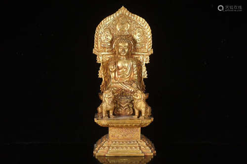 TIBETAN GILT BRONZE SAKYAMMUNI