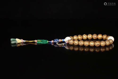 GILT BRONZE 18 BEADS