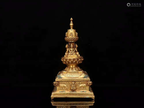 GILT BRONZE PAGODA