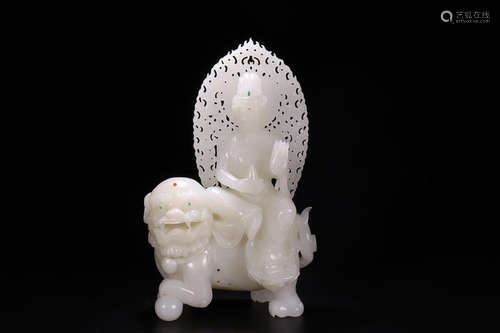 HETIAN JADE MANJUSRI ORNAMENT