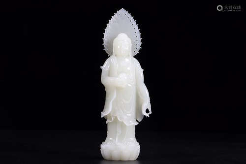 HETIAN JADE SAKYAMMUNI STANDING ORNAMENT