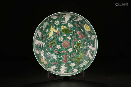 KANGXI MARK WUCAI SEA WATER PLATE