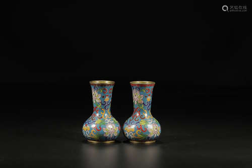 XUANDE MARK CLOISONNE VASE IN PAIR