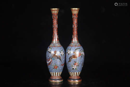 CLOISONNE INCENSE INSERT IN PAIR