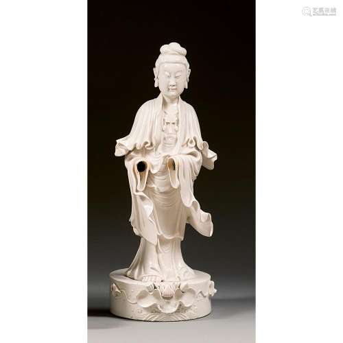 A Blanc-de-Chine figure. China, Qing dynasty, 19th century. H. 52 cm (20 1/2 in.)