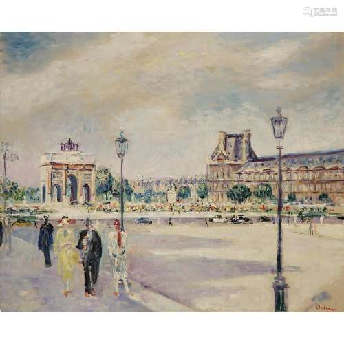 Lucien Adrion (1889-1953) Bièvres, place du carroussel