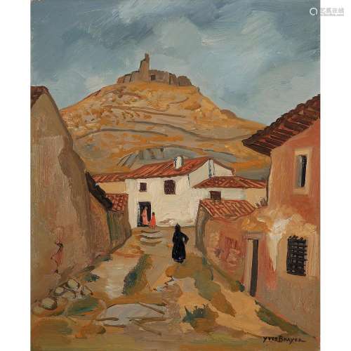 YVES BRAYER (1907-1990) RUE EN ESPAGNE, 1955 Oil on canvas; signed lower right; titled on the back 18 1/8 x 14 15/16 in.