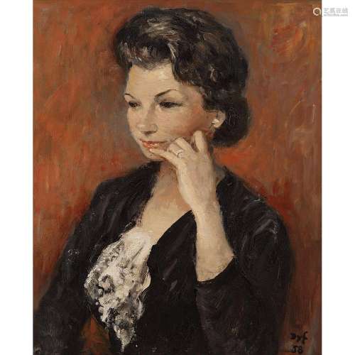 Marcel Dyf (1899-1985) Portrait de femme, 1958