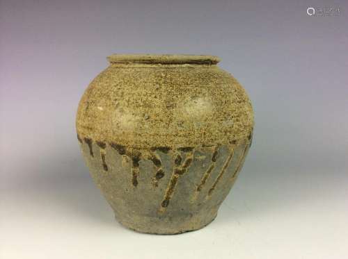 Vintage Chinese pottery with brown glaze