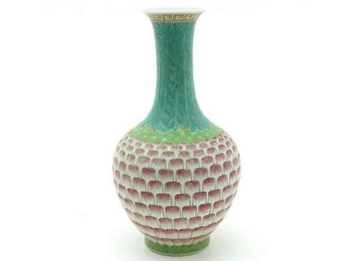 Rare Chinese porcelain famille rose vase, marked.