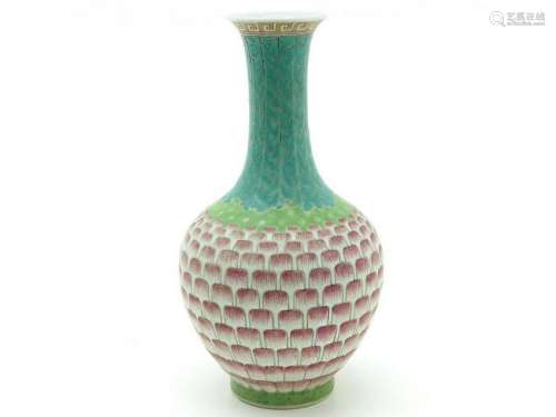 Rare Chinese porcelain famille rose vase, marked.