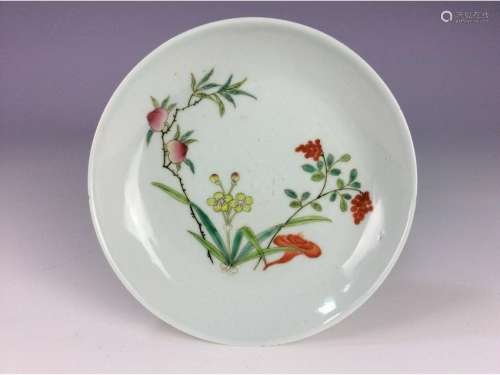 Late Qing 20C  Chinese porcelain palte, famille rose,