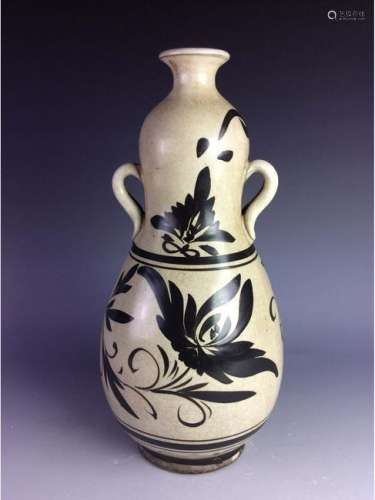 Chinese Ci-Zhou kiln  double gourd bottle vase with