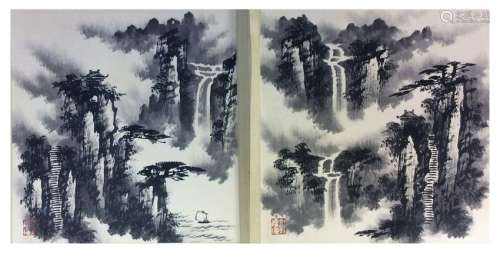 Chinese painting, hand painted leaves, 8 ndividual