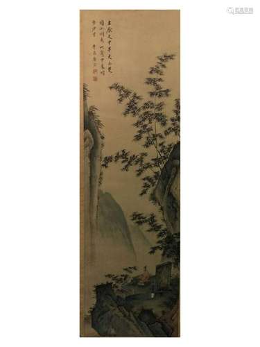 Chinese hand painted hanging scroll.