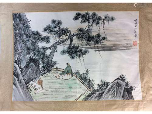 Fine Chinese painting leave, water color and ink on