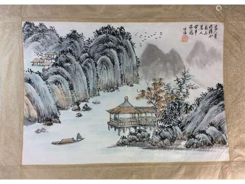 Fine Chinese painting leave, water color and ink on
