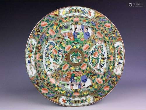 Export Chinese porcelain plate, famille rose glazed,