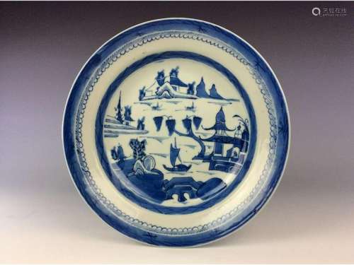 Chinese porcelain pot, famille rose on blue & white