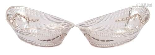 A pair of Victorian silver bon bon dishes, maker James Dixon & Sons, Sheffield,