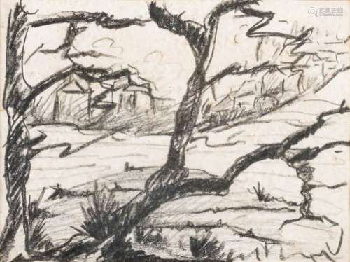 Attributed to Maurice Vlaminck [1876-1958]- L'Hiver - landscape; Petite Maison a la neige,:- two,