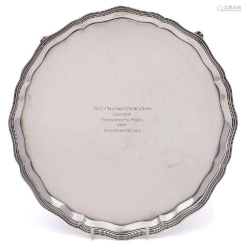 A George V Silver salver, maker James Dixon & Sons Ltd, Sheffield, 1913: inscribed,