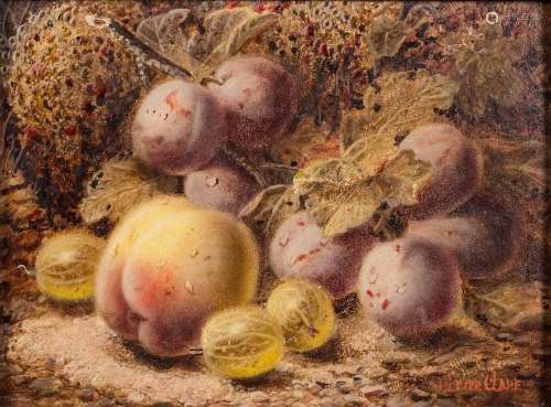 Oliver Clare [1853-1927]- Still life of a peach,