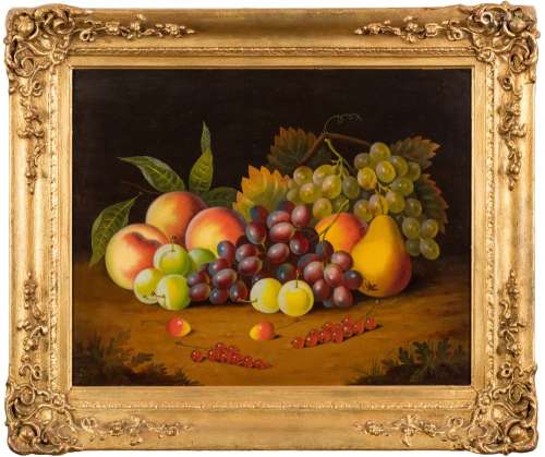 Attributed to William Jones of Bath [19th Century]- Still life of fruit,:- oil on panel 35.5 x 44.