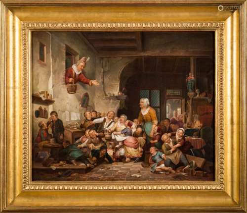 Attributed to Ferdinand de Braekeleer [1792-1883]- An interruption in the schoolroom,