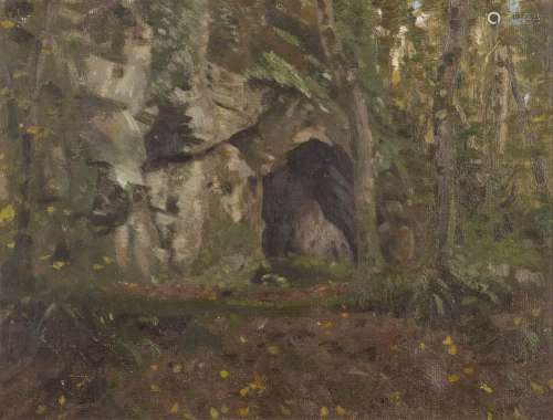 * Philip Douglas Maclagan [1901-1972]- Cave at East Ogwell; Wood enclosed landscape,:- two,
