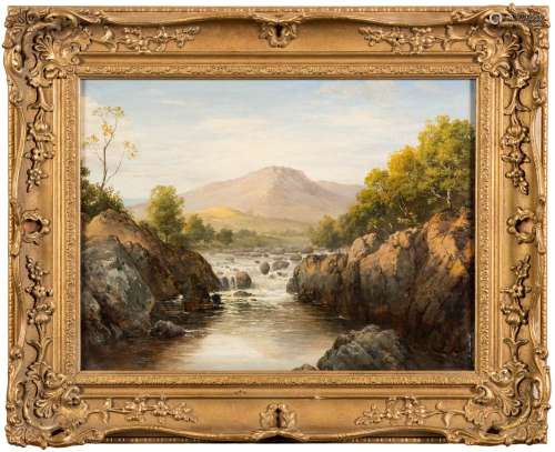 Eric 'Waterfall' Gill [1820-1894]- Upland river landscape,