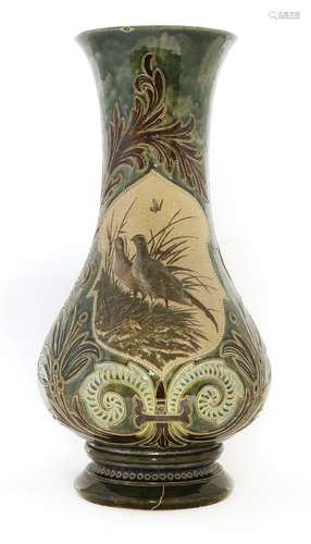 A monumental Doulton Lambeth stoneware vase,