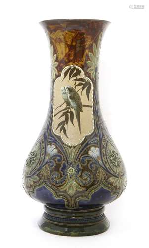 A monumental Doulton Lambeth stoneware vase,