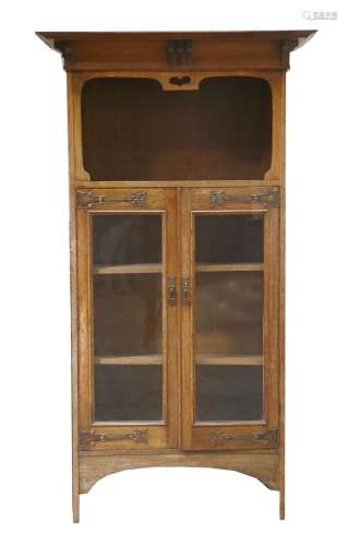 An oak bookcase,