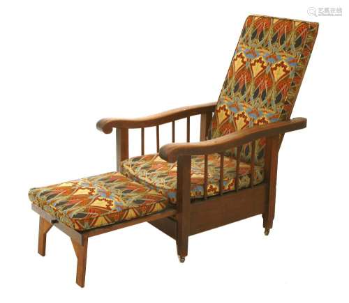 An oak lounge armchair,