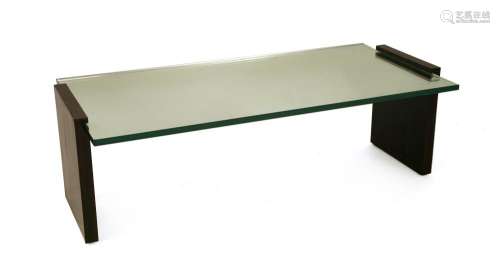 A calamander mirrored glass coffee table,