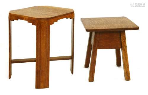 An Art Deco oak side table,