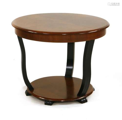 An Art Deco walnut side table,