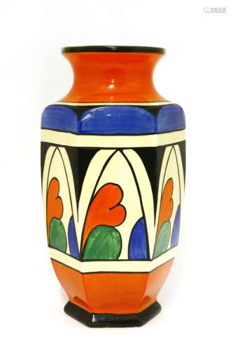 A Clarice Cliff 'Double V' vase,