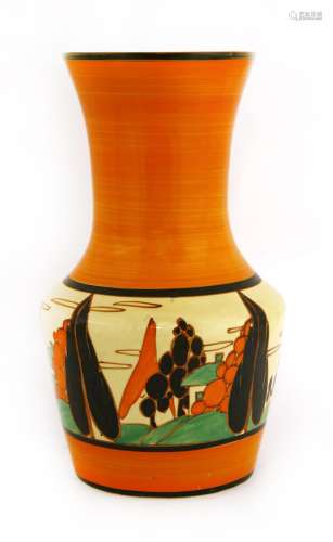 A Clarice Cliff 'Orange Trees and House' vase,